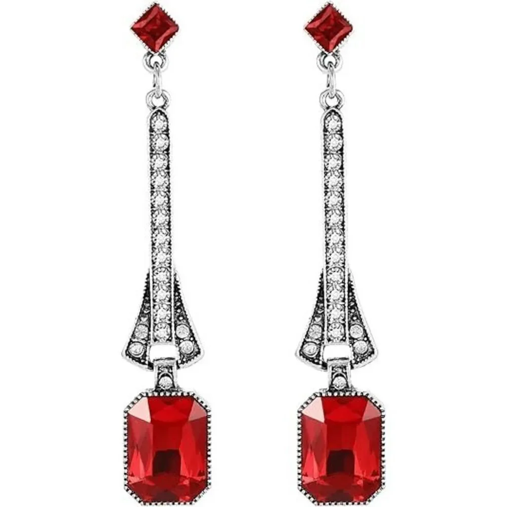 ❤️✨ 4PCS 1920s Red Accessories Flapper Great Gatsby Retro Costume Set NEW